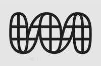 World Poetry logo featuring a horizontal shape evoking a W with black latitude/longitude lines